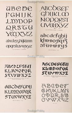 four different types of font and numbers in various styles, from the beginning to the end