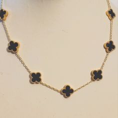 Black Clover Necklace With 10 Motifs Stainless Steel Non Tarnishing Hypoallergenic Can Be Worn Daily Without Tarnishing Water Resistant Double Sided Black Chains Jewelry, Black Clover Necklace, Black And Gold Necklace, Clover Jewelry, Preppy Jewelry, Wishlist 2024, Nails Colors, Winter Formal, Sparkle Jewelry