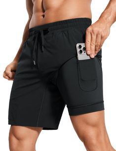 PRICES MAY VARY. Designed for workout or running Soft and ultralight like feather, quick-drying, soft to touch and highly durable 7'' Inseam. Liner Two side pockets and a right zipper pocket. A phone pocket in liner Elastic waistband with drawstring Made of ultralight and quick-drying fabric, these shorts keep you stay with stress-free and dry-feeling. They can offer zero-burden and airy feeling during your workout time. Perfect for workout, running or just lounging.
 
 Feature & Fitting:

 Feat Lightweight Black Activewear For Gym, Lightweight Black Activewear For Yoga, Athleisure Yoga Athletic Shorts With Side Pockets, Lightweight Black Yoga Activewear, Versatile Moisture-wicking Athletic Shorts For Gym, Black Lightweight Yoga Activewear, Lightweight Moisture-wicking Black Activewear, Lightweight Sporty Activewear With Pockets, Sporty Lightweight Activewear With Pockets