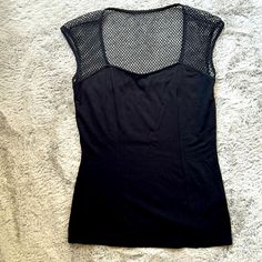 Like New! Never Worn! Mesh Tank Top For Night Out, Fitted Sleeveless Mesh Top, Sleeveless Stretch Mesh Top, Casual Vest Top For Night Out, Black Sleeveless Mesh Top For Summer, Fitted Sleeveless Tank Top With Mesh Back, Casual Tank Vest For Night Out, Black Mesh Tank Top For Summer, Casual Summer Tank Mesh Top