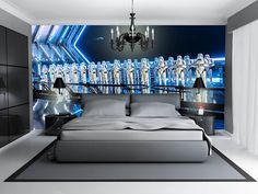 star wars scene in the bedroom wallpaper mural