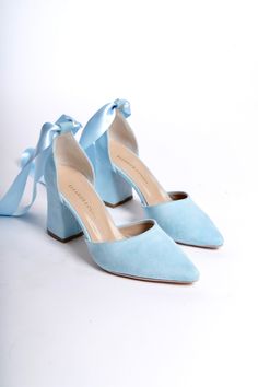 BLUE SUEDE SHOES, BLUE WEDDING SHOES, BLUE HIGH HEELS, BABY BLUE SHOES, WEDDING HEELS, BLUE BLOCK HEELS, BLUE BRIDAL SHOES, ANKLE STRAP HEEL

As Eleanor Louise, we stand out with our Baby Blue heeled shoes that combine style and comfort. Specifically designed for brides, these shoes are crafted with high-quality materials.

• Made from Blue Suede and Premium Vegan Leather, our shoes are equipped with an ankle strap that provides comfort throughout the day.

• Completing your style and boosting your confidence is the most elegant way! Blue Suede 3.15-inch (8 cm) high-heeled shoes offer elegance and chicness with every step. Whether it's for daily wear or a special event, these shoes not only add height but also provide a sophisticated touch to your style. Pastel Blue Heels, Wedding Heels Blue, Blue Shoes Wedding, Blue Heels Outfit, Wedding Shoes Blue, Baby Blue Shoes, Baby Blue Heels, Shoes Wedding Heels, Light Blue Heels