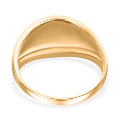 a yellow gold wedding ring on a white background, with the top section slightly closed