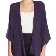 This Hacci Knit Poncho Drapes Over Your Ensemble For A Perfectly Stylish Added Layer. Super Soft!!! Fit: This Style Is One Size Fits Most. - Open Front - Elbow Length Sleeves - Knit Construction - Hi-Lo Hem - Approx. 29" Shortest Length, 34" Longest Length (Size One Size) Fiber Content 96% Modal, 4% Spandex **This Item Is Brand New And Never Worn But Does Not Come With Tags Attached. Have You Heard Of Poshmark? It's My Go-To For Buying & Selling Fashion And More! Sign Up Now With My Code _shop_l Casual One Size Cape-shaped Cardigan, Casual One Size Cape Cardigan, Casual One-size Cape Cardigan, Knit Poncho Sweater, Cardigan Purple, Knit Poncho, Three Dots, Sweater Tunic, Knitted Poncho