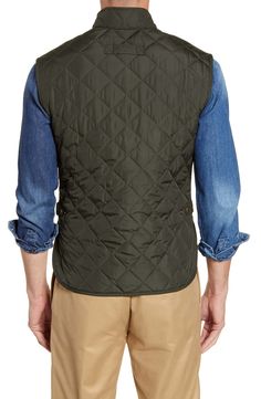 Barbour Lowerdale Regular Fit Quilted Vest | Nordstrom Casual Quilted Jacket With Diamond Quilting For Fall, Casual Diamond Quilted Jacket For Fall, Outdoor Nylon Quilted Jacket With Pockets, Outdoor Quilted Nylon Jacket With Pockets, Green Quilted Jacket With Pockets For Outdoor, Casual Nylon Quilted Jacket, Casual Diamond Quilted Jacket For Winter, Casual Solid Quilted Jacket With Pockets, Utility Cotton Quilted Jacket With Pockets