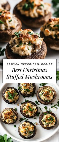 Image for Best Christmas Stuffed Mushrooms Family Gathering Appetizers, Stuffed Mushrooms For Thanksgiving, Healthy Food For Christmas, Appetizer Holiday Party, Fall Veggie Appetizers, Family Christmas Appetizers, Thanksgiving Recipes Aesthetic, Xmas Dinner Appetizers, Stuffed Mushrooms Thanksgiving