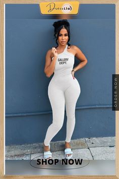 Skew Collar Sleeveless Bodycon Fitness Jumpsuits Order Now, Shop Now, Jumpsuit, Collar