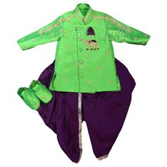 Boy Dhoti Jacket Set for Wedding Stylish Baby Boy, Wedding Kurta, Festive Wedding, Wear Green, Silk Jacket, Wedding With Kids, Indian Ethnic Wear, Embroidered Jacket