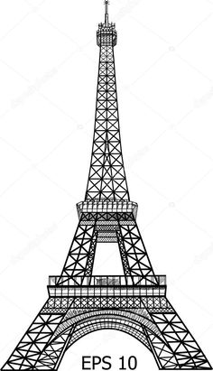 the eiffel tower in paris, france on a white background stock photo 5479