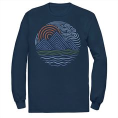 The mountains are calling you to this men's graphic tee. Crewneck Long sleevesFABRIC & CARE Cotton Machine wash Imported The mountains are calling you to this men's graphic tee. Licensed Character The mountains are calling you to this men's graphic tee. Size: XL. Color: Navy. Gender: male. Age Group: adult. Waves Design, Mountains Are Calling, The Mountains Are Calling, Wave Design, Mens Graphic Tee, Tee Design, Fabric Care, Graphic Tee, Long Sleeve Tshirt Men