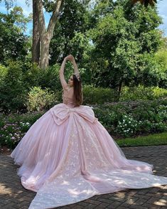 This enchanting ball gown is crafted from delicate lace fabric. The sweetheart neckline and sleeveless design add elegance. Complete with a graceful lace-up back, this dress is perfect for making a grand entrance at your quinceanera, blending romance and sophistication effortlessly. Details: Silhouette: Ball Gown Style Fabric: Lace Fabric Color: Pink Color Length: Sweep Train Neckline: Sweetheart Sleeves: Sleeveless Back: Lace-Up Back Embellishment: Appliqued Quinceanera Dress Pink, Pastel Prom Dress, Bow Corset, Gold Quinceanera, Black Quinceanera Dresses, Quinceanera Dresses Gold, Neon Prom Dresses, Mexican Quinceanera Dresses, Quinceanera Themes Dresses