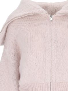 Sa Su Phi light zip sweater in pink wool and mohair with maxi collar, zip closure, dropped shoulders, ribbed trims, straight hem. Composition: 67% Mohair, 28% Polyamide, 5% Wool Feminine Wardrobe, Paris Texas, Sneaker Wedge, Jeans Jumpsuit, Zip Sweater, Yoga Wear, Bridal Shoes, Dress Codes, Luxury Boutique