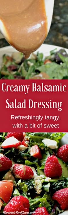 creamy balsamic salad dressing is an easy and healthy side dish