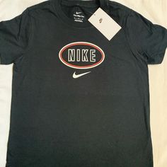 Nike "Swoosh" Girl's Short T-Shirt Color: Black With White Lettering "Nike" & White Swoosh New With Tags Size: Med , Lg 100% Cotton Product Details: Machine Wash Cold & Tumble Dry Low Style: D04656-010. Exactly As Shown In Picture! Tops Nike, Boys Long Sleeve Shirts, Nike Long Sleeve, Nike T, Nikes Girl, Dri Fit Shirt, Short T Shirt, Nike Swoosh, Nike White