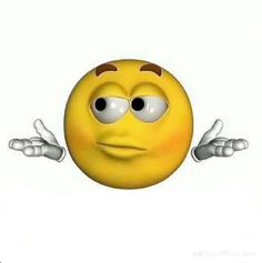 an emoticive yellow smiley face with two hands up and eyes wide open in front of the viewer