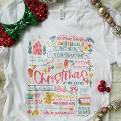 Featuring all our favorite parts of Christmas at Disney Parks this shirt lists everything out. From Snow on Main Street to Gingerbread displays to the Once Upon a Christmas Time Parade. We're listing out your Disney Christmas Checklist. Perfect for Mickey's Very Merry Christmas Party or any Christmas vacation. This t-shirt is everything you've dreamed of and more. It feels soft and lightweight, with the right amount of stretch. It's comfortable and flattering for all. • 100% combed and ring-spun Disney At Christmas, Disney Christmas Vacation, Disney Christmas Party, Christmas At Disney, Christmas Party Planning, Christmas Checklist, Toddler Christmas Shirt, Disney World Rides, Disney Christmas Shirts