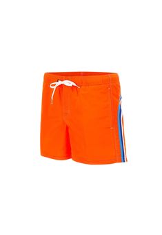 Sundek 'Boardshort' men's swimsuit, fluo orange, contrasting color profiles, low elastic waist with night-white drawstring and logoed ends, two side welt pockets, one back pocket with velcro and applied logo patch, regular fit. Composition: 100% Poliammide Surf Brands, John Lobb, Burberry Hat, Color Profile, Board Shorts, Jeans Pants, Welt Pocket, Patch Logo, Elastic Waist