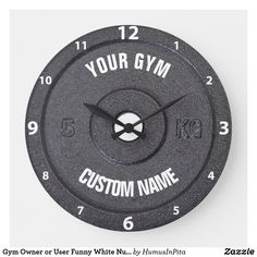 a personalized gym wall clock with your name on it