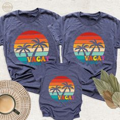 Family Vacay Vibes Shirt, Camping Lover Tshirt, Travel Tee, Adventure Lover Shirt, Holiday Couple Tee, Road Trip Shirt, Summer Vacation Tee. Welcome to BestMomentTees! Step into a world of comfort and style with our handmade shirts from the renowned Bella Canvas brand. The solid colors are 100% pure cotton, while the delightful heather colors are a charming blend of 52% cotton and 48% polyester. 🍃 Each shirt is a true labor of love, meticulously created using the innovative DTF printing method. Family Matching Graphic Print Tops For Vacation, Family Matching Summer T-shirt With Screen Print, Family Matching Graphic Print Shirt For Vacation, Family Matching Screen Print T-shirt For Summer, Multicolor Letter Print T-shirt For Vacation, Blue Tops With Funny Print For Family Matching, Blue Family Matching Tops With Funny Print, Holiday Couple, Vacay Vibes