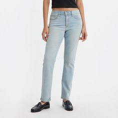 Get a cool and laid-back '90s look with this throwback style. Our classic straight-fit jeans are a modern take on a relaxed vintage fit, with an easy silhouette and a classic straight-leg finish. Plus, these jeans were made with a hint of stretch for a worn-in look that fits and feels as good as new. Old-school vibes cut just the way you like 'em. Relaxed fit for a vintage-inspired look. Finished with a versatile straight leg. Created with ecovero, a soft fiber sourced from sustainably harvested Easy Silhouette, School Vibes, 90s Looks, Sources Of Fiber, Vintage Fits, Straight Fit Jeans, Just The Way, Levi's Jeans, Jeans Straight Leg