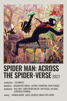 the poster for spider - man across the spider - verse, which features an image of a