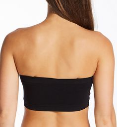 This Fashion Forms padded bandeau bra is versatile to wear under many of your favorite fashions. Comfortable, wireless, seamless bandeau bra has double layer cups with light, removable padding and ruching at the center. Fine ribbed, covered elastic underband helps keep the bra in place. Shapes and supports without underwires to leave a fuller cup look - unlike most tube bras. Loops are sewn on at inner front and back edges to add straps. Comes with one pair of convertible matching color straps w Stretch Bandeau Tube Top With Removable Bra Pads, Stretch Bandeau Sports Bra With Seamless Construction, Solid Bandeau Sports Bra With Stretch, Bandeau Tube Top With Removable Bra Pads, Seamless Bandeau Tube Top, Stretch Padded Bandeau Bra, Fitted Bandeau Sports Bra With Removable Pads, Black Tube Top With Medium Bust Support And Stretch, Stretch Tube Top With Removable Bra Pads