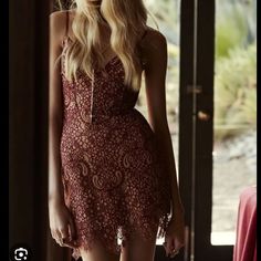 For Love & Lemons Slip Dress Burgundy Lace Pattern Sleeveless With V-Neck Concealed Zip Closure At Back Never Worn Red Sleeveless Mini Dress With Lace Trim, Glamorous Mini Dress With Lace Trim For Date Night, Glamorous Sleeveless Mini Dress With Lace Trim, Glamorous Sleeveless Lace Mini Dress, Red Lace Trim Mini Dress For Party, Red Mini Dress With Lace Trim For Party, Red Lace Trim Dress For Night Out, Burgundy Backless Dress For Date Night, Burgundy Lace