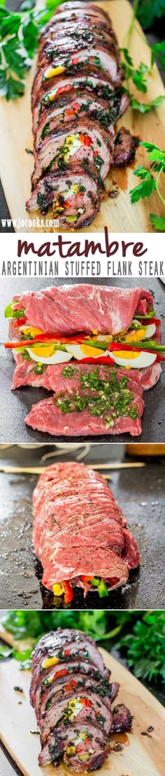 a large steak sandwich cut in half on a cutting board