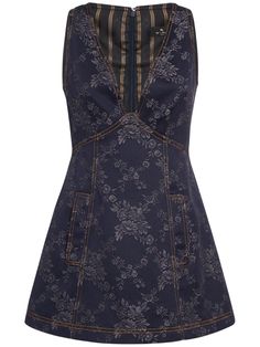 Find Etro Jacquard V-neck Sleeveless Mini Dress on Editorialist. Back zip closure. All over print placement may vary. Model is wearing a size40 Drippy Fits, Mini Dress Blue, Print Placement, White Shirt Dress, Maxi Dress Blue, Sleeveless Mini Dress, Looks Vintage, Dress Blue, Pretty Dresses