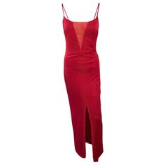 Gianni Versace 1990's Vintage Embellished Sheer Panel Red Evening Dress Gown | See more vintage Evening Dresses and Gowns at https://www.1stdibs.com/fashion/clothing/evening-dresses in 1stDibs Versace 1990's, Versace Jumpsuit, Rich Wardrobe, Gianni Versace Dress, Coktail Dress, Plunging Neckline Dress, Backless Evening Dress, Low Cut Dresses, Versace Dress