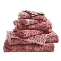 Incorporate a textured towel into your bathroom, and you'll easily elevate your decor. These cotton towels are made from ultra-soft cotton fibers that are woven to have a unique popcorn texture that will only get softer with each wash. The popcorn weave allows more air to flow between the fibers, meaning they're absorbent but allow for a quick drying time. Crafted with low-twist, two-ply fibers, these bath towels are durable, long-lasting, and sure to keep up with your decor aesthetics. Size: 6 Rose Decor, Linen Closet, Desert Rose, Bath Towel Sets, Cotton Towels, Terry Cloth, Bath Towel, Towel Set, Washing Clothes