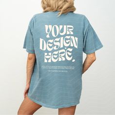 Tshirt Model, Shirt Model, Save Image, Blue Tshirt, Mock Up, Design Store, Ice Blue, Oversized Tshirt, Comfort Colors