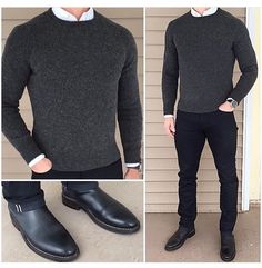 Gray Sweater Outfit, Chris Mehan, Formal Mens Fashion, Dapper Style, Sweater Outfit, Mens Fashion Fall, 5k Followers, Men Style Tips, Dark Wear