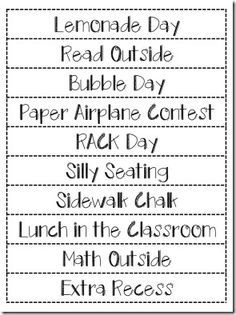 the printable list for each student's class