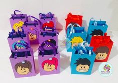 several small bags with cartoon characters on them