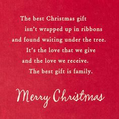 a red christmas card with the words merry christmas written in white ink on it's front