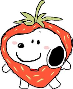 a drawing of a strawberry with a smiling face