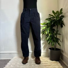 Vintage unisex navy corduroy tailored dads pants  Size: W31 L30 Model is size S/27" Height 5'9 💛Please refer to measurements for accurate fit💛 Measurements (Inches): Waist: 30" Hips: 40" Rise: 11.5" Inseam: 29" Brand: Unknown  Material: 100% Cotton  📌Please read shop policy📌 💕Ask me any questions💕 Bottoms Pants, Womens Bottoms, Gender Neutral, Bathing Beauties, Pants For Women, Adult Outfits, Women Accessories, Outfit Accessories, Navy