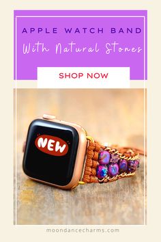 Boho Natural Stone Apple Watch Band. Upgrade your Smartwatch with our unique beaded apple watch bands bracelet. Choose your style from our wide collection, all at 50% OFF. Our unique and trendy smart watch bands for apple and for women are handcrafted with high-quality natural stone beads. Our apple iwatch bands are the perfect upgrade for your watch! 38mm/44mm. Moon Dance Charms offers natural stone handcrafted Boho jewelry. Check our websitefor more > Bohemian Adjustable Apple Watch Band With Round Beads, Trendy Adjustable Apple Watch Band As Gift, Beaded Apple Watch Band Gift, Adjustable Beaded Watch Bands For Gift, Bohemian Watch Bands With Bracelet Strap, Trendy Handmade Adjustable Watch Band, Trendy Handmade Watch Bands For Gift, Trendy Handmade Watch Bands As Gift, Handmade Bohemian Apple Watch Band