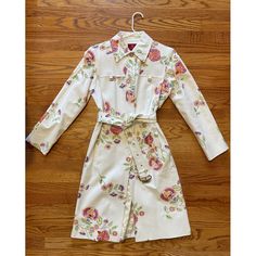 Cole Haan Floral Trench Coat. Size 4. Excellent Condition - A Few Small Flaws As Photographed. Style Imf2665. A Line Coat. Cole Haan, Trench Coat, Jackets For Women, Jackets & Coats, Photographer, Floral, Pink, Women Shopping