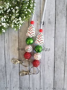 Christmas Tree Cake Lanyard Teacher Lanyard Lanyard Teacher - Etsy Christmas Lanyard Ideas, Christmas Teacher Lanyard, Lanyard Display Ideas, Snowman Lanyard, Diy Lanyards, Lanyard Ideas, Bead Business, Teacher Lanyards, Survival Tactics