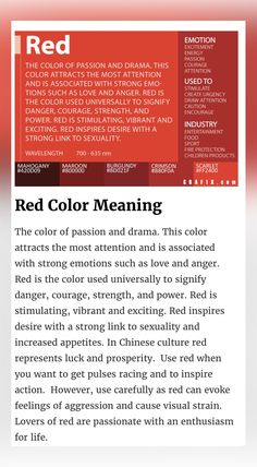 the red color meaning in this article is an interesting and creative way to describe what colors are