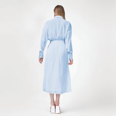 Baby Blue Midi Dress With Corset | BLUZAT | Wolf & Badger Elegant Midi Dress With Hidden Button Closure, Elegant Knee-length Shirt Dress, Elegant Midi Shirt Dress With Button Cuffs, Elegant Semi-formal Shirt Dress With Buttons, Blue Luxury Midi Dress For Formal Occasions, Luxury Blue Midi Dress For Formal Occasions, Luxury Daywear Midi Dress, Classic Formal Shirt Dress With Hidden Buttons, Classic Formal Shirt Dress With Hidden Button Closure