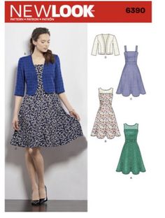 a women's dress and jacket sewing pattern from new look