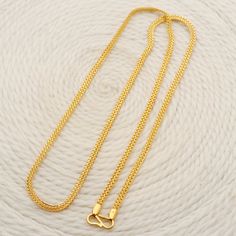 Please click -- Learn more about this item -- below for a full description 22k gold chain necklace handmade jewelry made in India Total length of the product is 21.5 inches and 3 millimeter width approx. weight is 11.25 grams approx. Traditional 22k Gold Necklace With Delicate Chain, 22k Gold Jewelry With Delicate Chain, 22k Gold Link Chain Necklace, 22k Yellow Gold Link Chain Necklace, 22k Gold Necklace With Delicate Chain, 22k Yellow Gold Hallmarked Temple Necklace, 22k Yellow Gold Chain Necklace With Delicate Chain, 22k Yellow Gold Delicate Chain Necklace, Delicate 22k Yellow Gold Chain Necklace