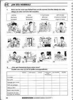 spanish worksheet with pictures on it