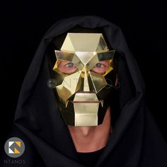 "Klytus, I'm bored. What plaything can you offer me today?" Become General Klytus to your Emperor Ming and fight (albeit unsuccessfully) Flash Gordon! Do you want to create something different and impress at a party or event? Do you enjoy being crafty? Look no further! You can make your own 3D geometric mask, using the template and instructions I created. How you decorate it, is limited only by your imagination. You don't need to be a crafts expert. The instructions are easy to follow and with a Mask With Paper, Geometric Mask, Awesome Masks, Paper Mask Template, Low Poly Mask, Make Your Own Paper, Paper Masks, Unique Masks, Mask Template