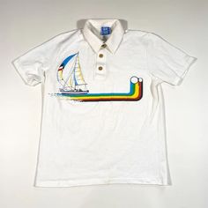 Vintage 80's Ocean Pacific Rainbow Stripe Polo Shirt – CobbleStore Vintage