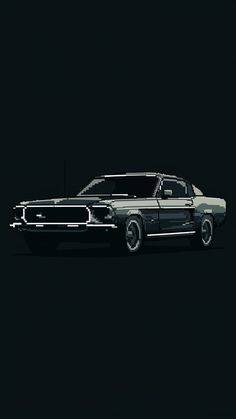 an old muscle car is shown in the dark