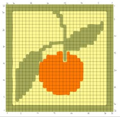 a cross stitch pattern with an orange flower